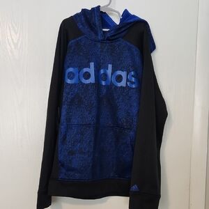 Adidas Kids Black and Blue Hoodie
